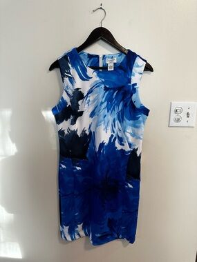 Carmen Marc Valvo Midi Sleeveless Sheath Dress Size L